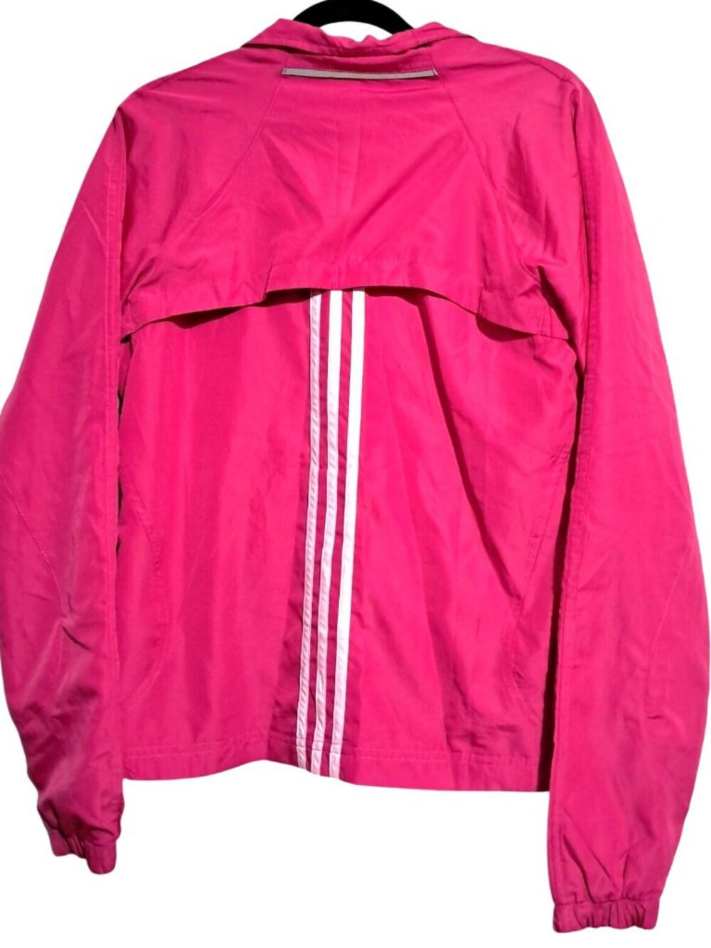 Y2K Adidas Windbreaker Zip Jacket Womens Size S Pink Polyester Activewear Lightw - Picture 4 of 11